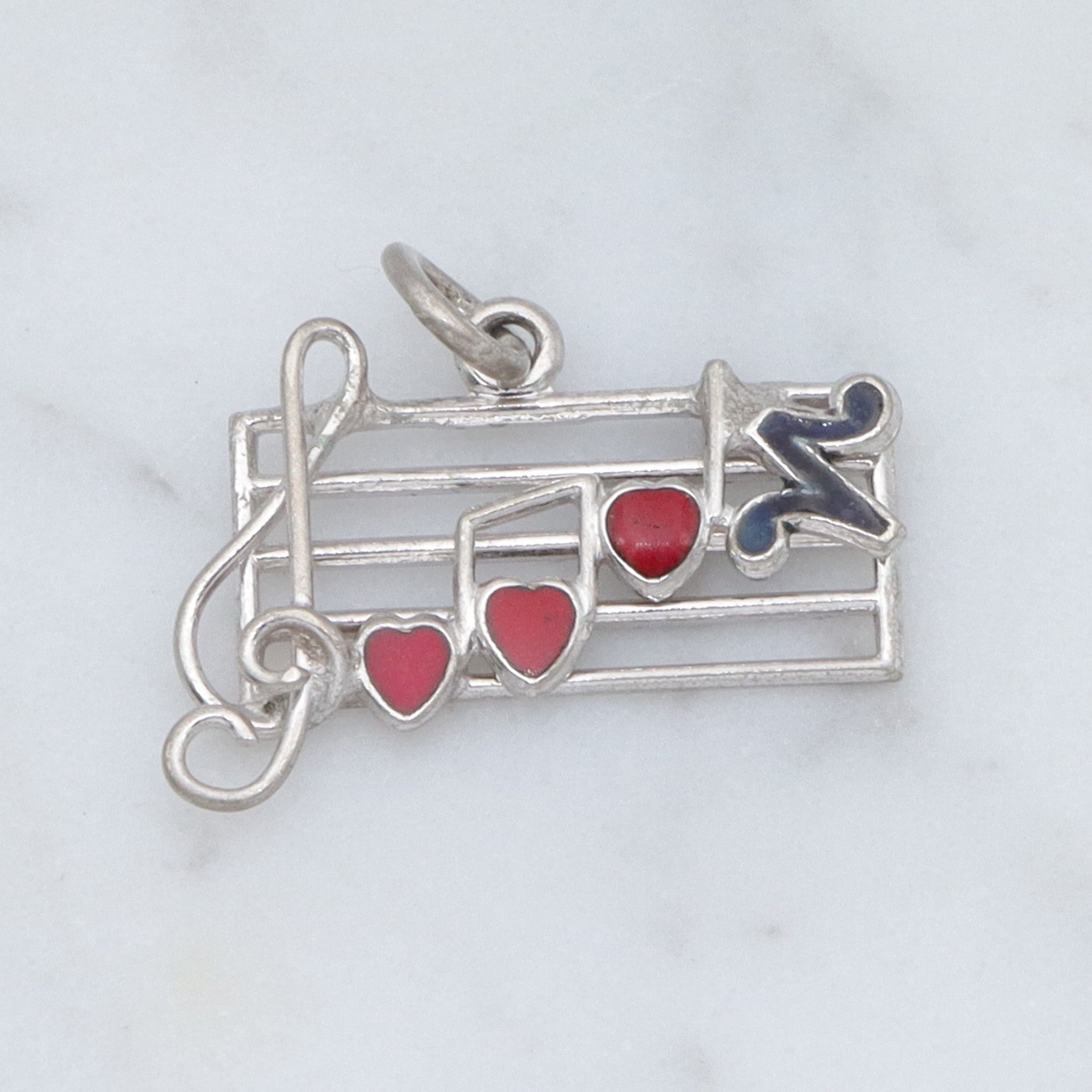 Vintage sterling & enamel charm pendant